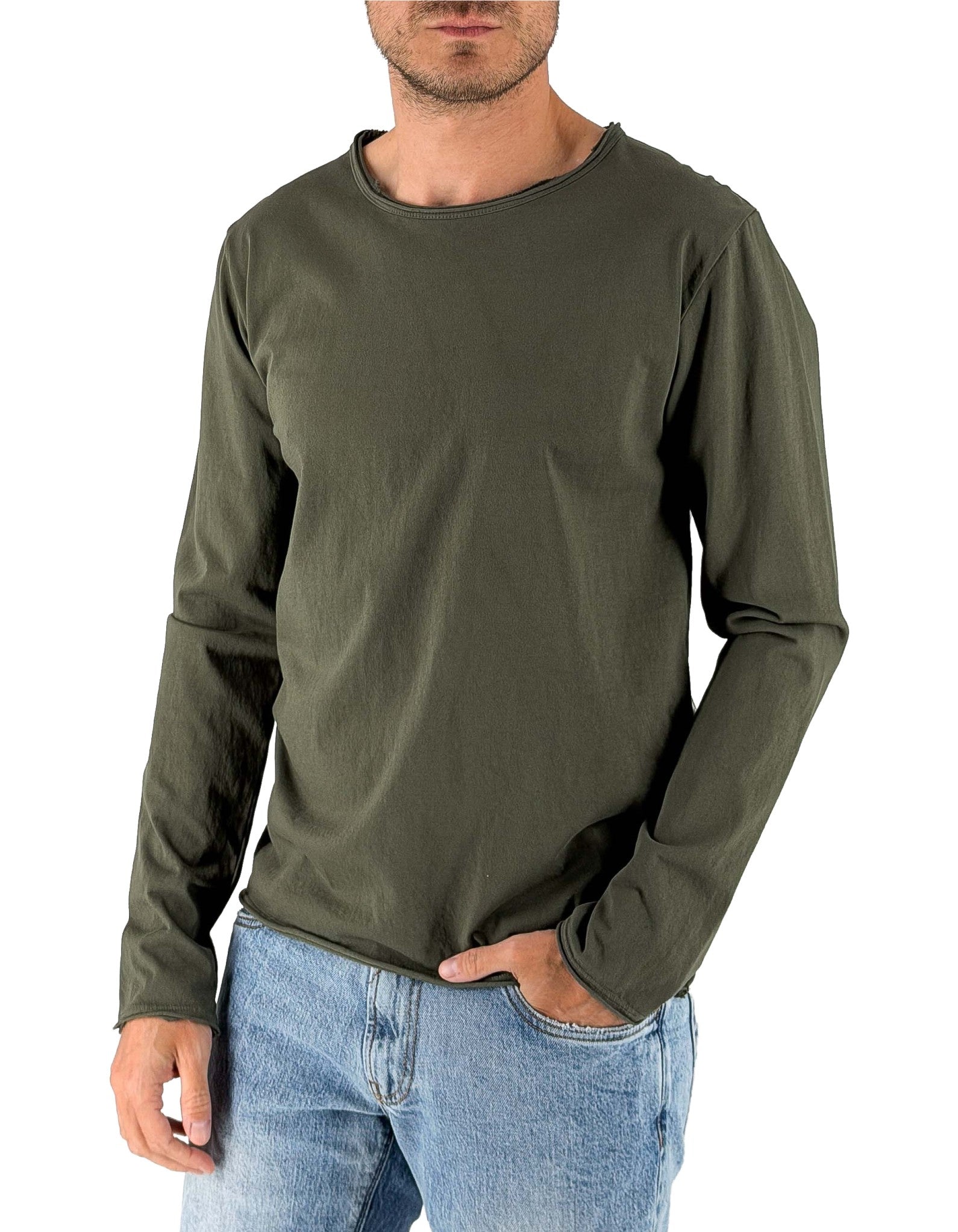 Devid Label Siviglia - T-shirt Manica Lunga - Essential, Verde – vista principale – Master SKU DL_SIVIGLIA VI SCURO