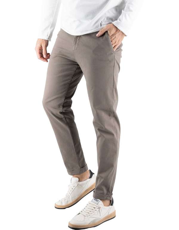 Devid Label Stanford - Pantalone Chino - Classic, Tortora – vista principale – Master SKU DL_CHINO_IMP_ESS1030-TORTORA