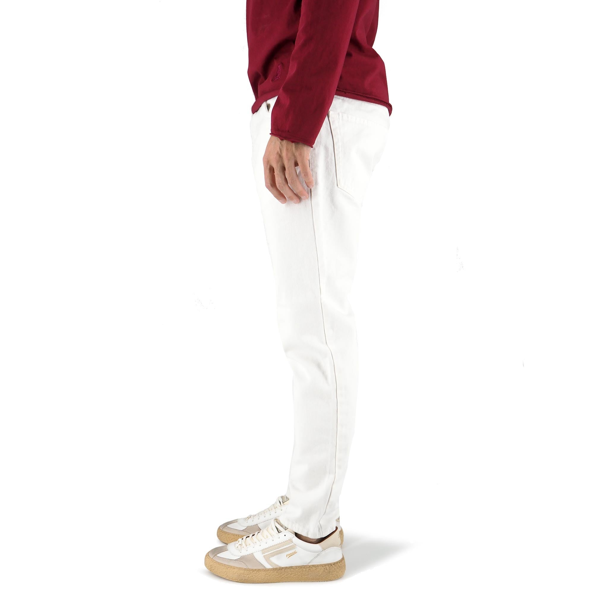 Devid Label Torino - Jeans in Bull Denim - Essential, Bianco – dettaglio prodotto 4 – Master SKU DL_CROPPED BULL BIANCO