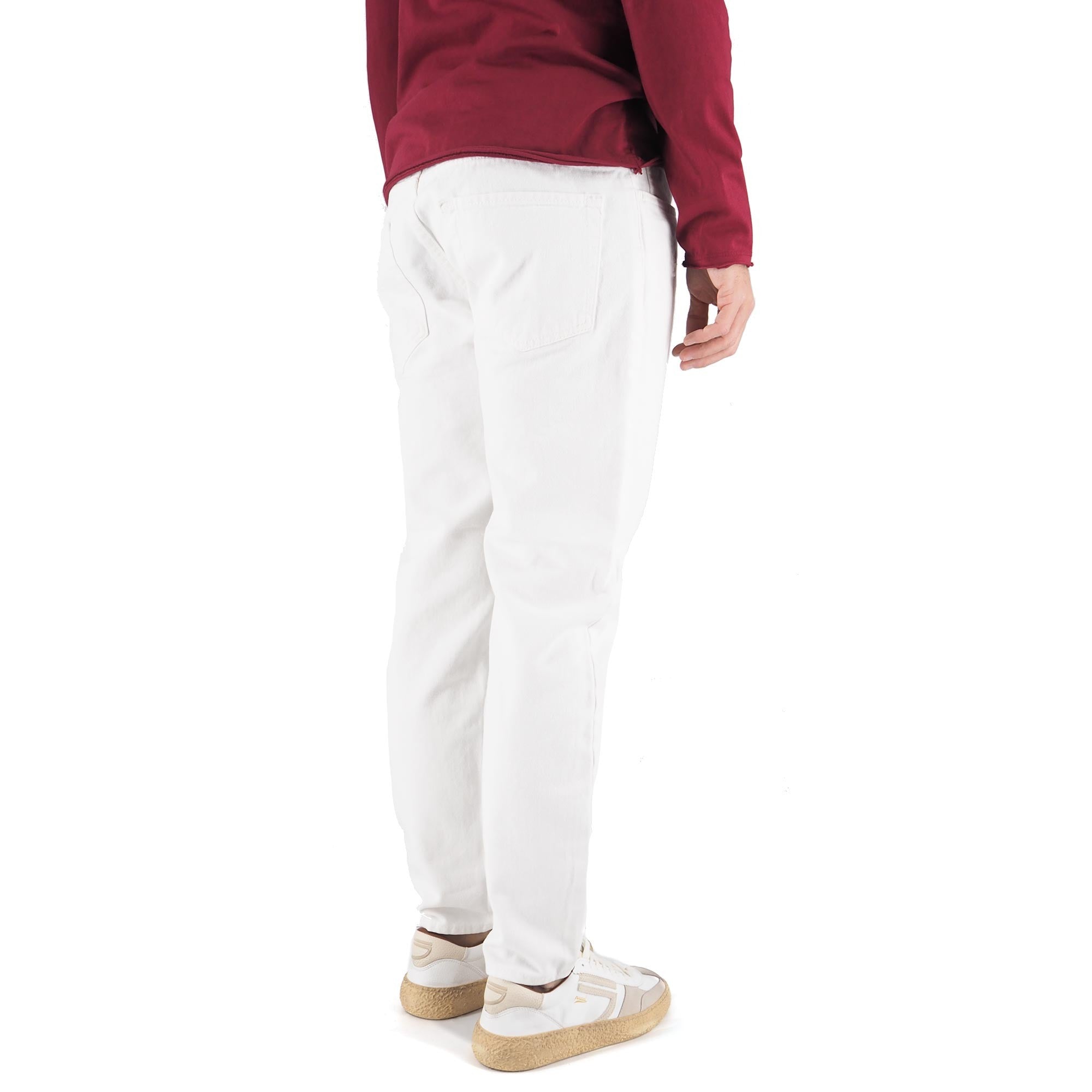 Devid Label Torino - Jeans in Bull Denim - Essential, Bianco – dettaglio prodotto 5 – Master SKU DL_CROPPED BULL BIANCO