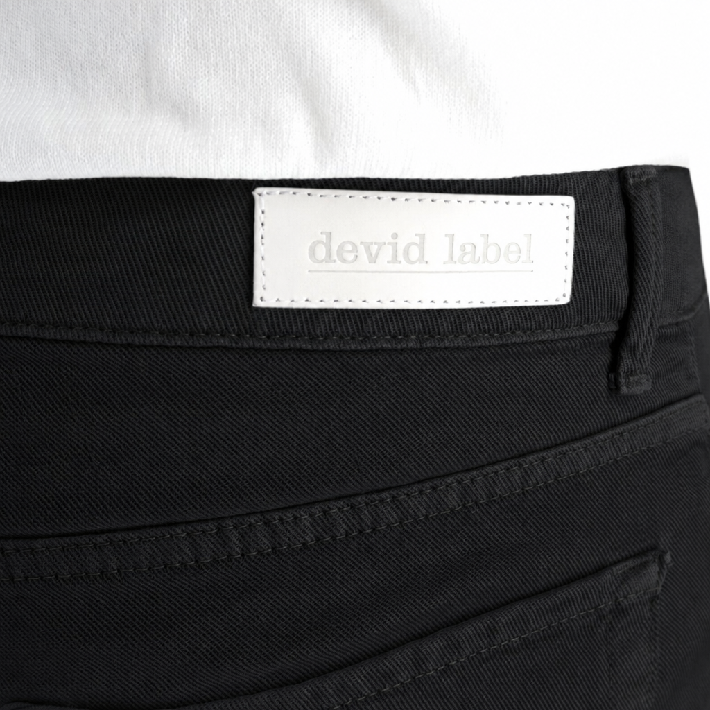 Devid Label Torino - Pantalone in Bull di Cotone - Essential, Black – dettaglio prodotto 2 – Master SKU DL_GLOBE ESS1084 BLACK PLAIN