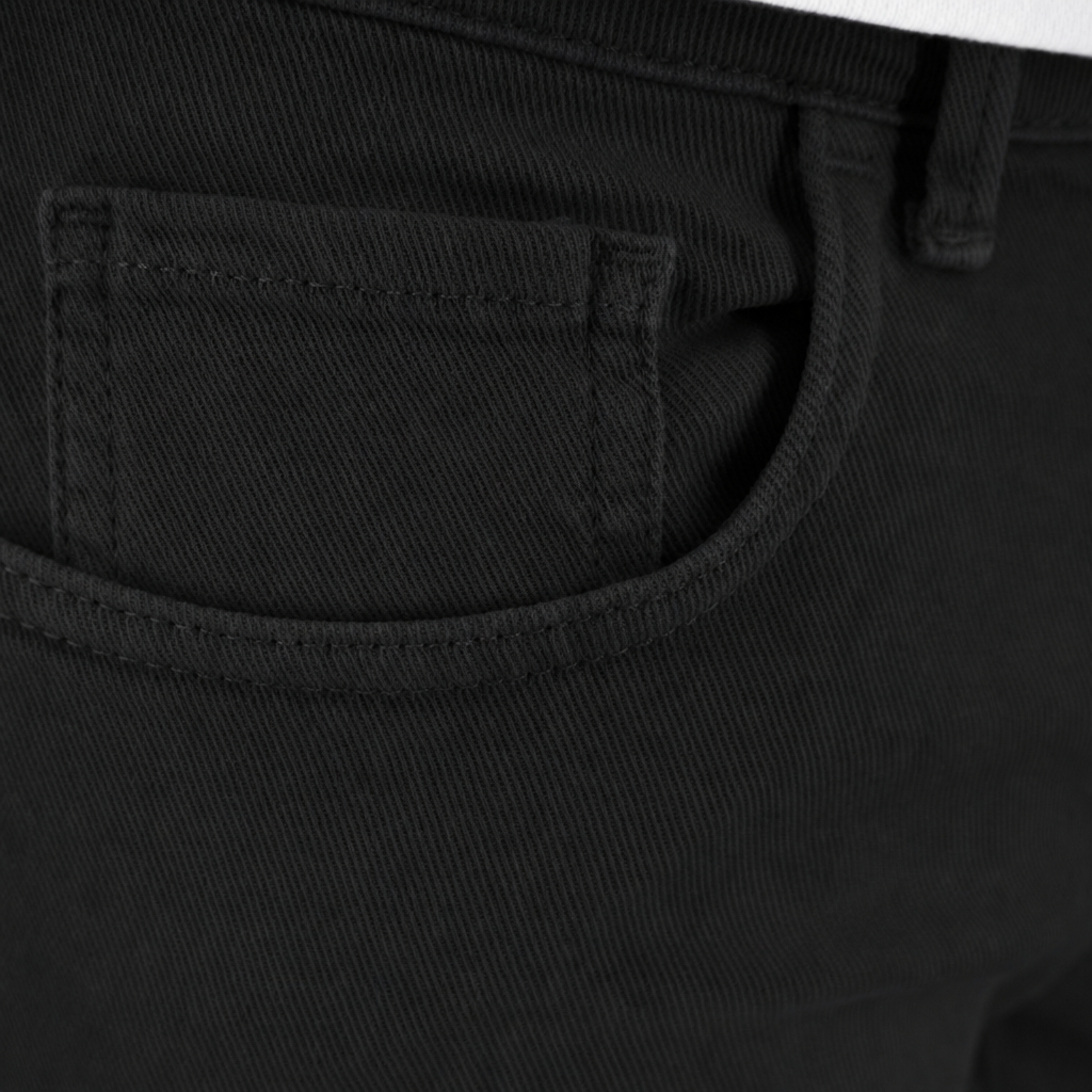 Devid Label Torino - Pantalone in Bull di Cotone - Essential, Black – dettaglio prodotto 3 – Master SKU DL_GLOBE ESS1084 BLACK PLAIN