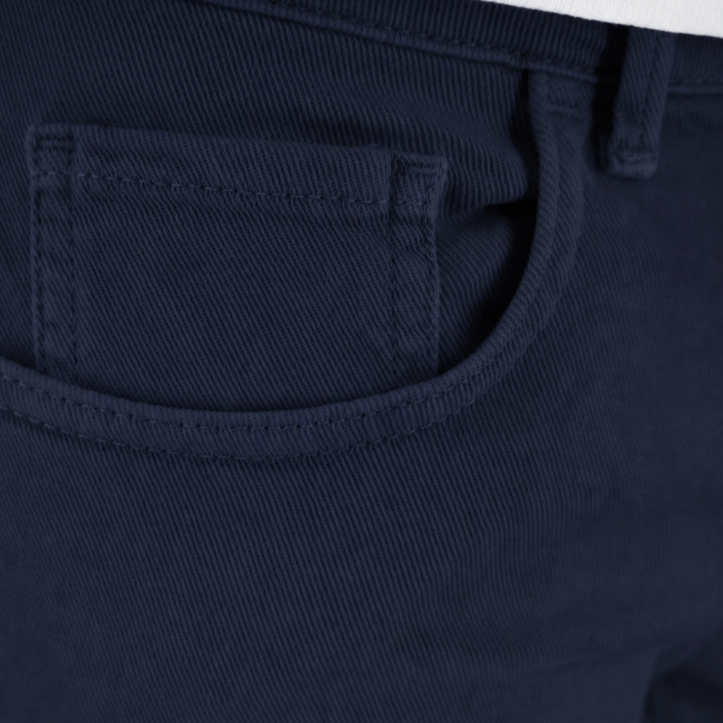 Devid Label Torino - Pantalone in Bull di Cotone - Essential, Blue – dettaglio prodotto 3 – Master SKU DL_GLOBE ESS1084 BLUE NAVY