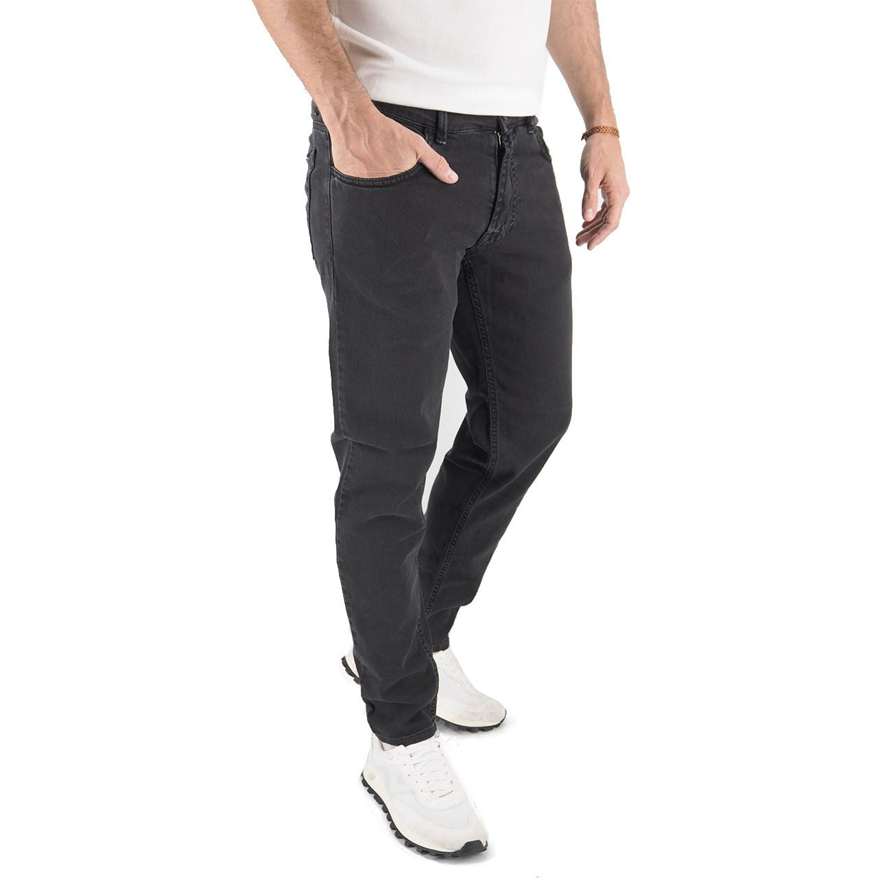 Devid Label Torino - Pantalone in Bull di Cotone - Essential, Nero – dettaglio prodotto 4 – Master SKU DL_GLOBE ESS1084 NERO