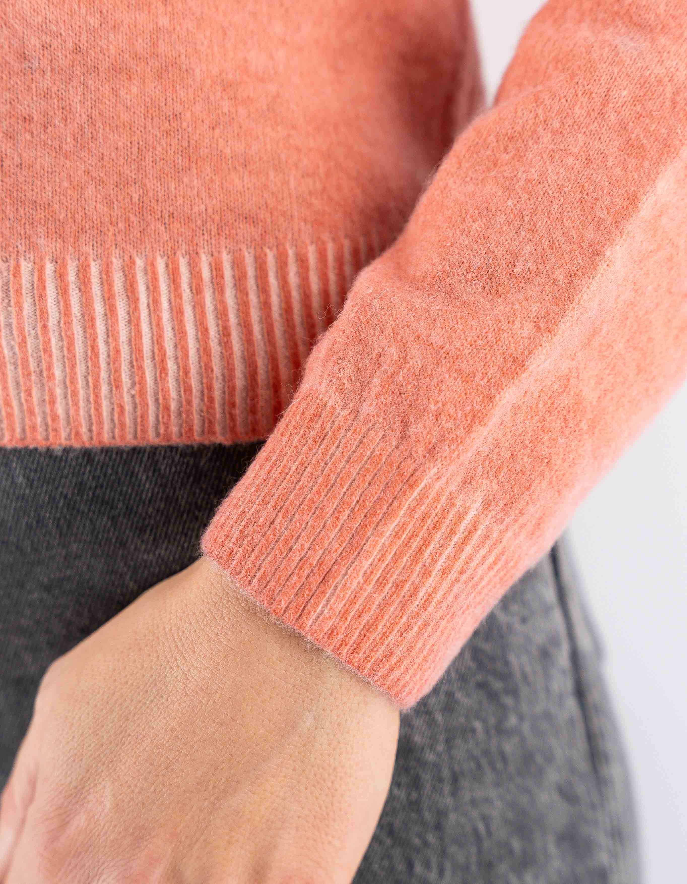 Devid Label Tromsoe - Maglia Girocollo - Lana Cashmere – dettaglio prodotto 2 – Master SKU DL_DL020_22837_CANTALUPO_SCURO