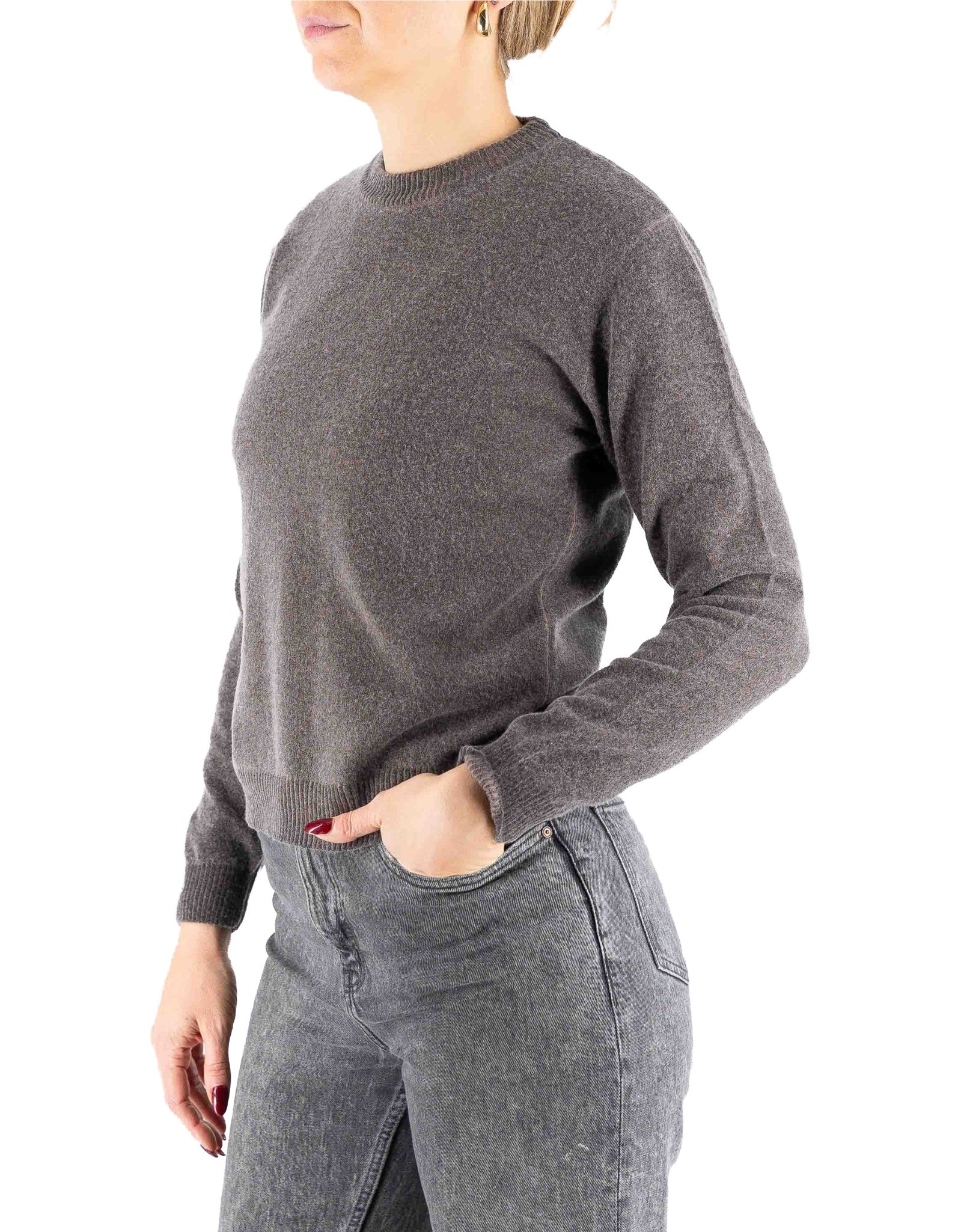 Devid Label Tromsoe - Maglia Girocollo - Lana Cashmere, Moro – dettaglio prodotto 2 – Master SKU DL_DL020_22834_MORO