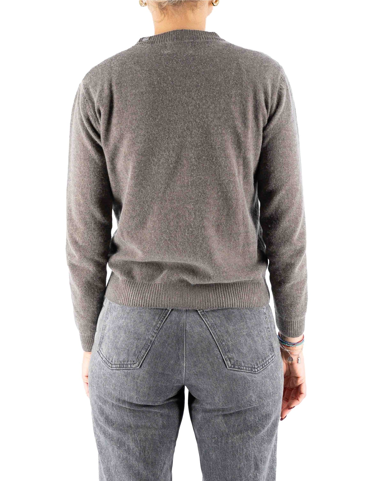 Devid Label Tromsoe - Maglia Girocollo - Lana Cashmere, Tortora – dettaglio prodotto 5 – Master SKU DL_DL020_TORTORA_CAMPIONE