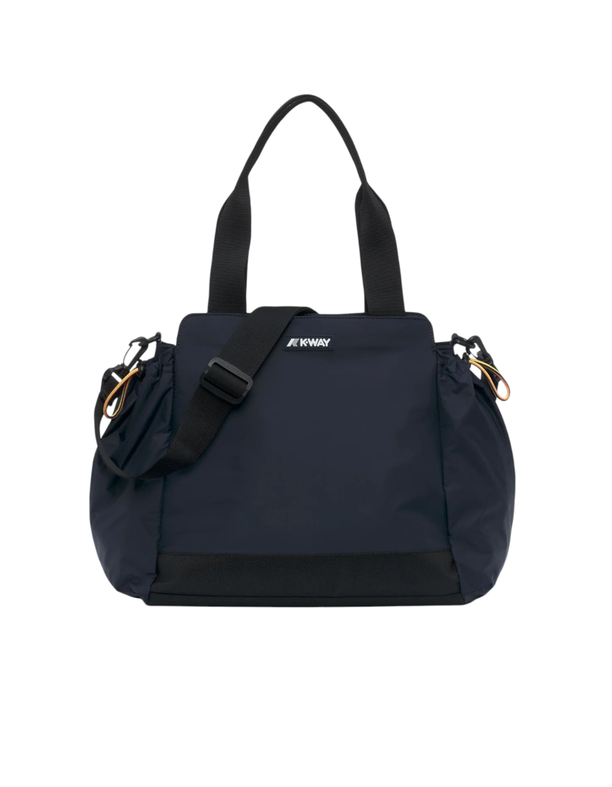 Borsa DevidLabel K-Way Aisy blu scuro con tracolla regolabile e logo frontale, design compatto e funzionale.