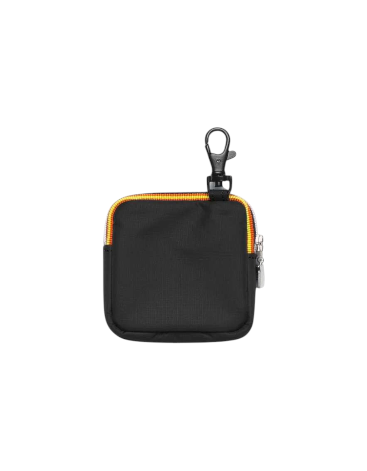 Custodia DevidLabel K-Way Emee Black Pure quadrata in tessuto tecnico nero con zip e gancio a moschettone