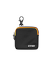 Custodia K-Way Emee Black Pure di DevidLabel, mini pochette nera con zip e iconico nastro tricolore