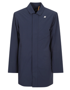 Giacca K-Way Benoit ST Warm da uomo in colore Blue Depth con chiusura coperta e logo discreto, stile urbano.