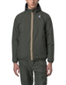 Giacca K-Way Le Vrai 4.0 Claude Warm color Green Blackish indossata da un modello, stile tecnico invernale DevidLabel
