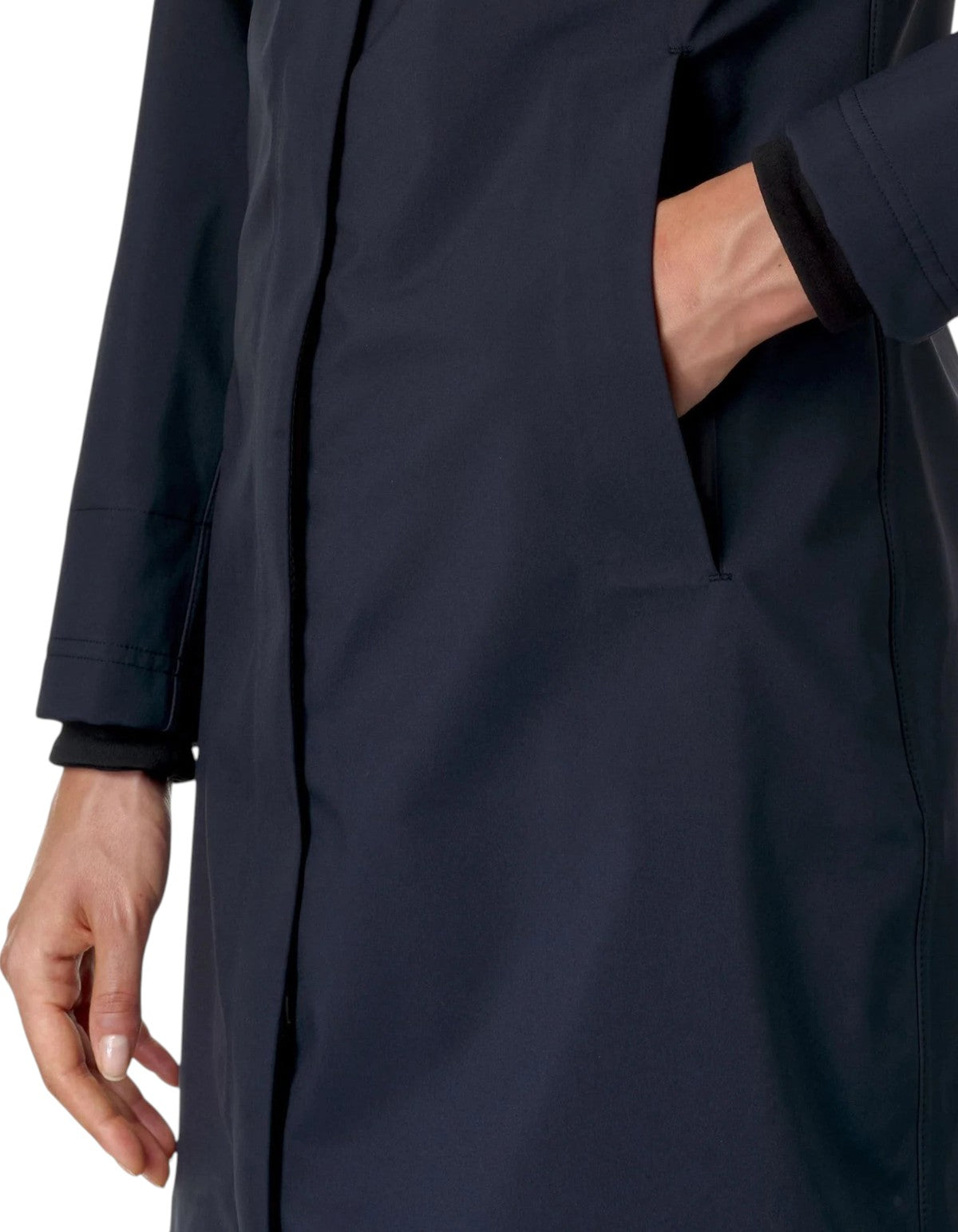 Giacca donna K-Way Stephy Bonded blu scuro con tasche laterali, proposta da DevidLabel per un look urbano tecnico.