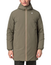 Giacca K-Way Jacob ST Warm Double color verde militare indossata da un uomo, design tecnico con zip frontale