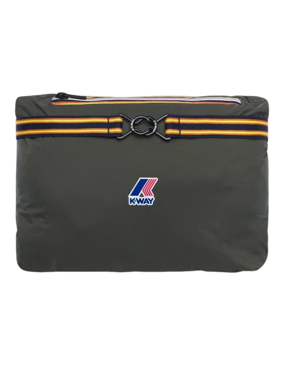 Giacca K-Way Le Vrai 4.0 Claude Warm di DevidLabel in verde scuro con dettagli iconici e chiusura tecnica