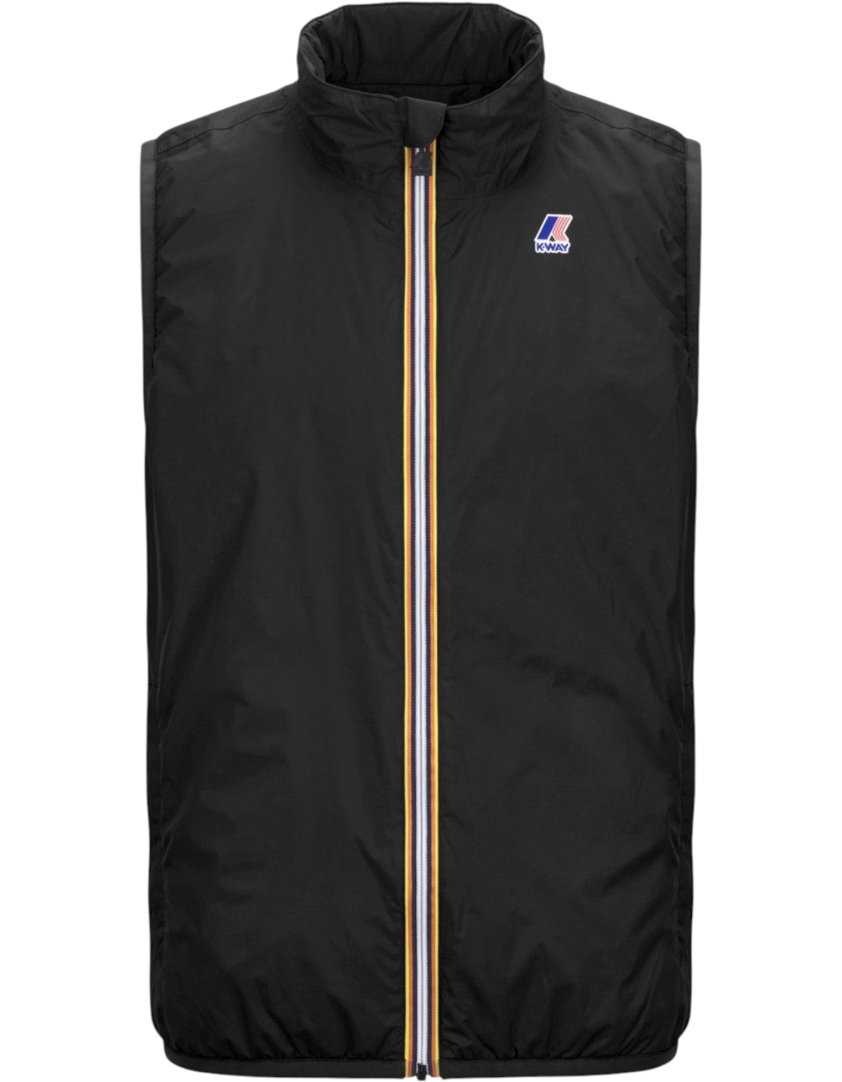 Gilet imbottito unisex DevidLabel K-Way Le Vrai 4.0 Rouland Warm in nero con iconica zip tricolore