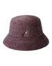 Cappello bucket DevidLabel Kangol Furgora in morbida angora color marrone cacao con logo ricamato frontale