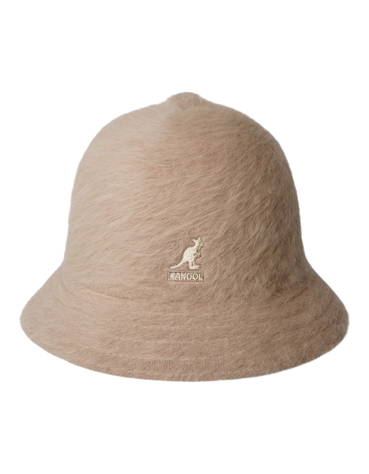 Cappello a secchiello DevidLabel Kangol Furgora Casual in morbida angora color taupe caldo con logo ricamato