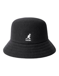 Bucket hat DevidLabel Kangol Wool Lahinch nero in lana con logo ricamato frontale