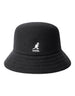 Bucket hat DevidLabel Kangol Wool Lahinch nero in lana con logo ricamato frontale