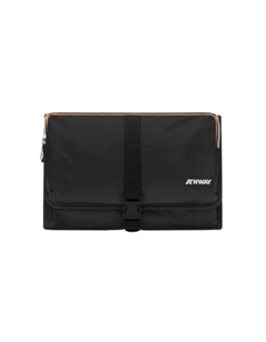 Pochette DevidLabel K-Way Reville Black Pure nera con chiusura a fibbia e logo frontale