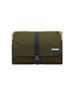 Pochette K-Way Reville DevidLabel color verde scuro con chiusura a fibbia e logo distintivo