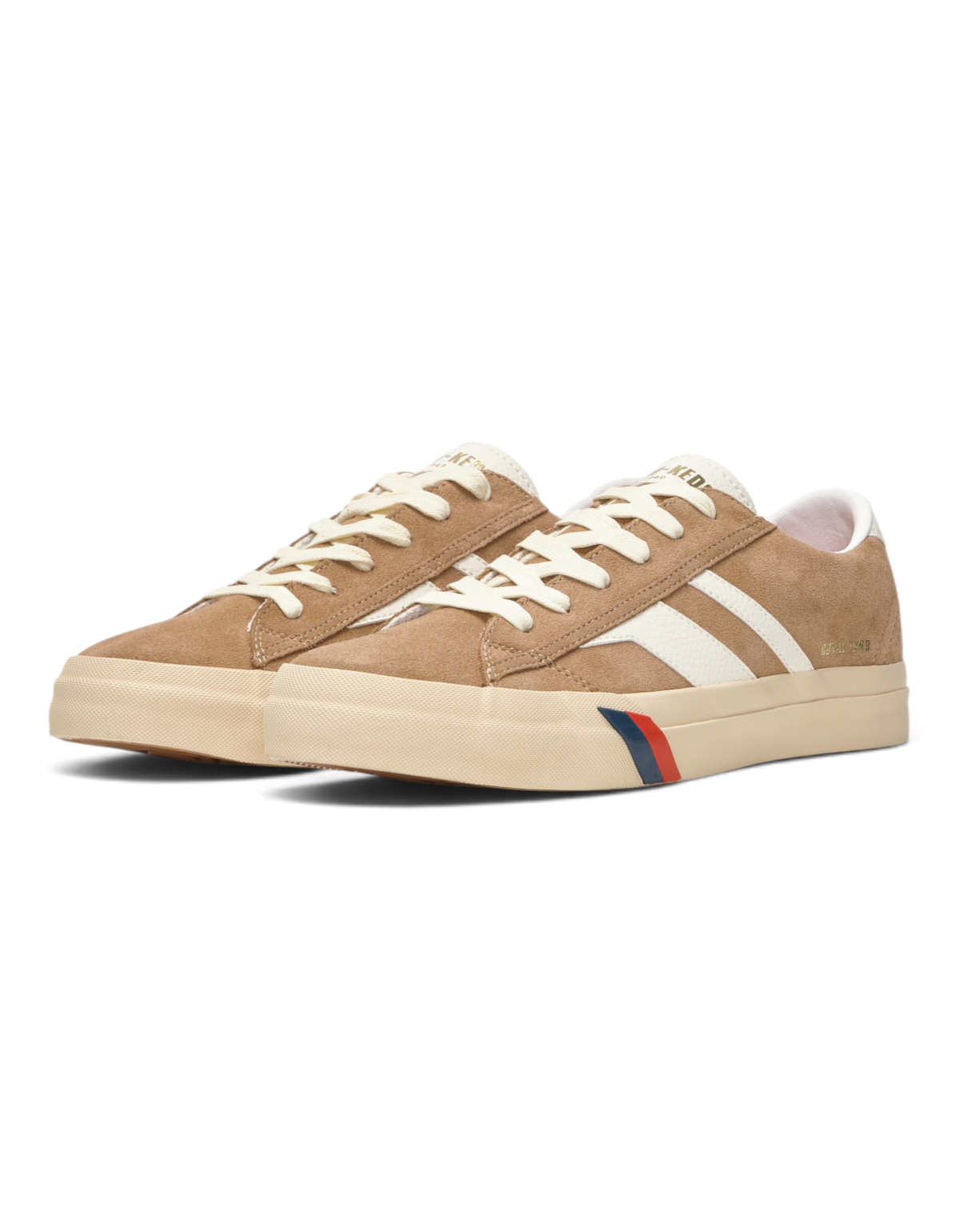 Sneaker DevidLabel Pro-Keds Royal Classic in suede color tundra e avorio con suola in gomma e dettagli a contrasto