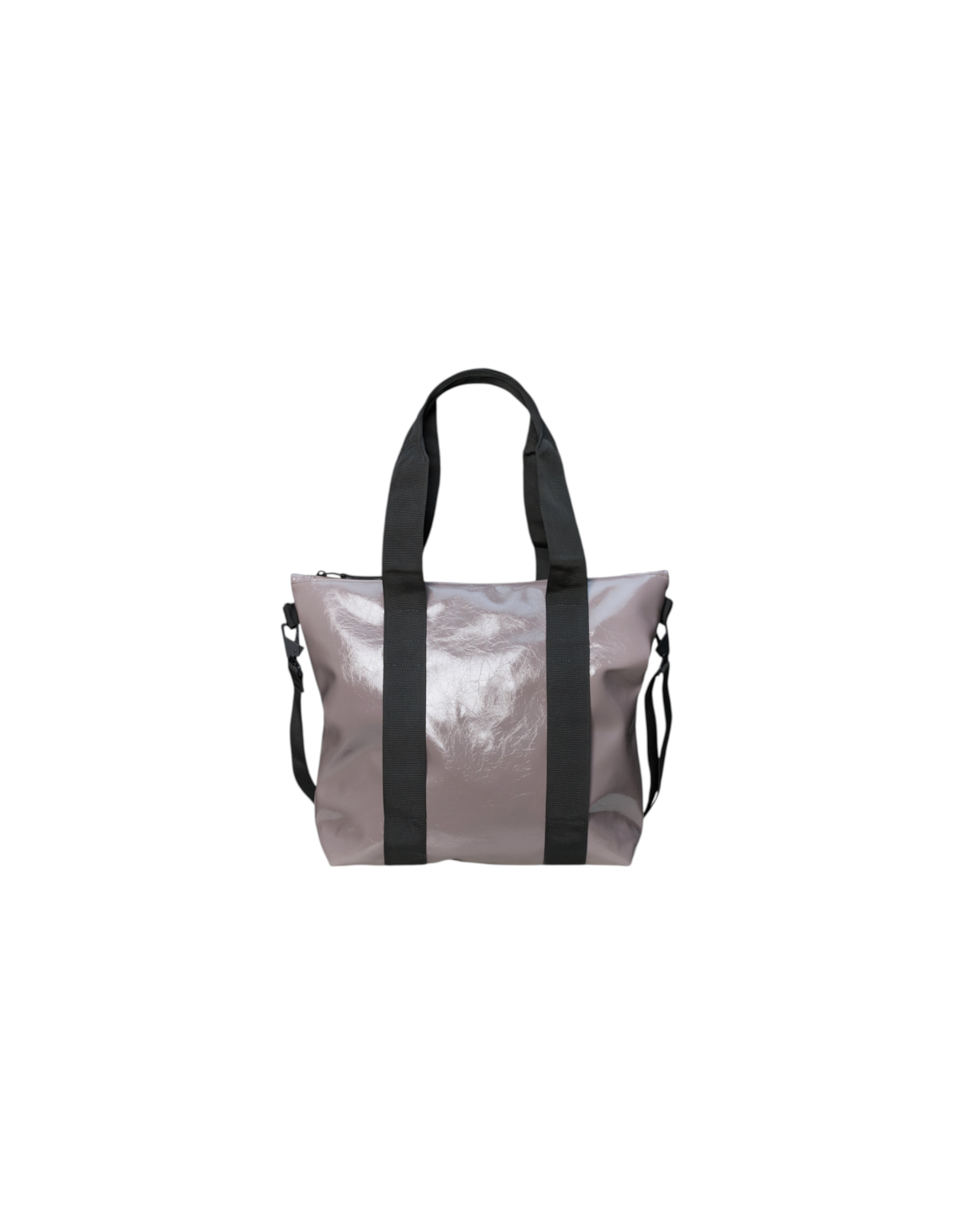 Tote Bag Mini Rains di DevidLabel in tessuto impermeabile color Cinder Glaze con manici neri e tracolla