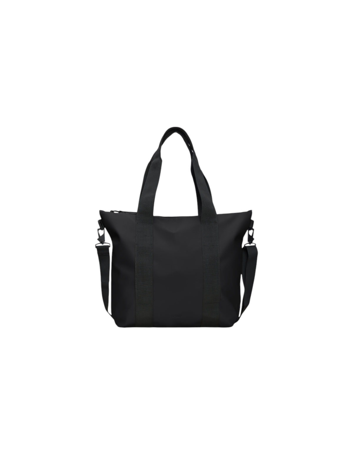 Borsa tote impermeabile DevidLabel Rains Mini in PU nero con manici lunghi e tracolla removibile