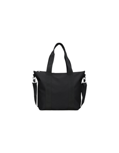 Borsa tote impermeabile DevidLabel Rains Mini in PU nero con manici lunghi e tracolla removibile