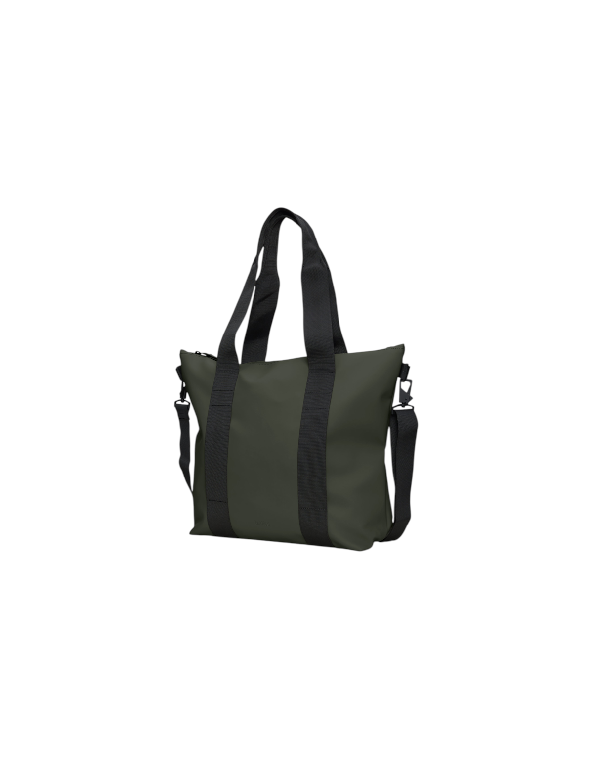 Borsa tote impermeabile DevidLabel Rains Mini in PU verde con manici neri e tracolla removibile