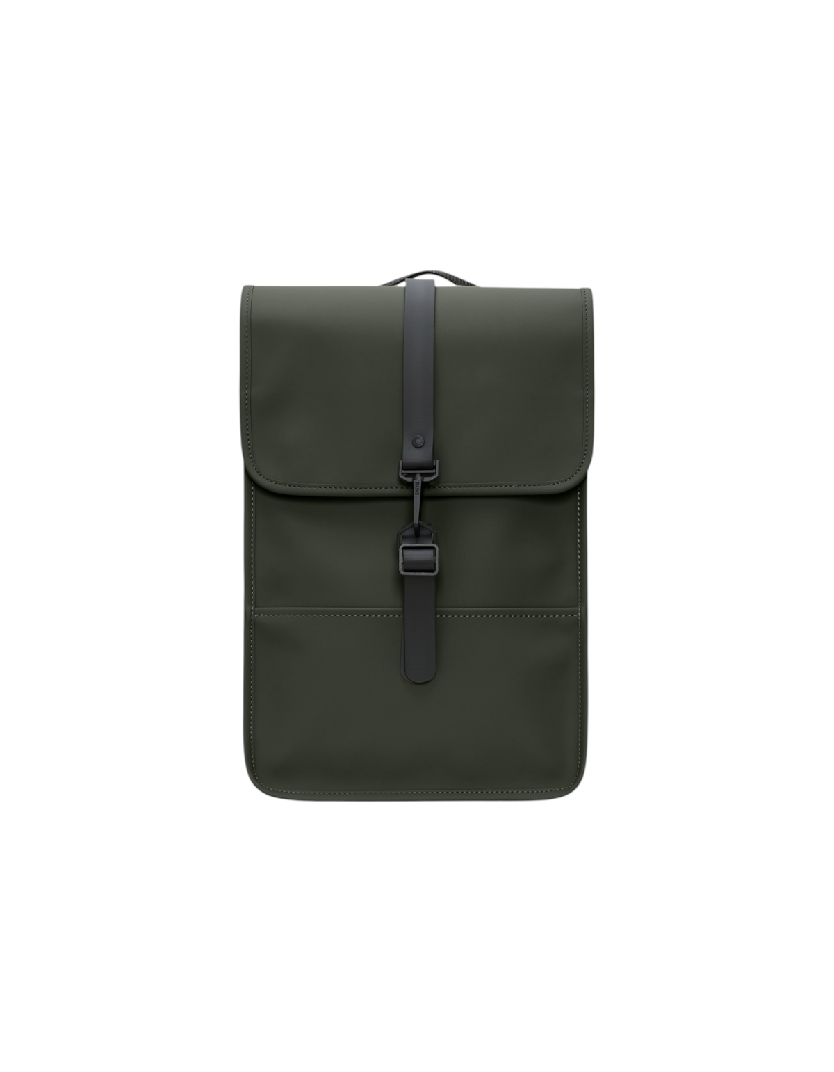 Zaino DevidLabel Rains Backpack Mini verde in tessuto impermeabile con chiusura a gancio e design minimalista