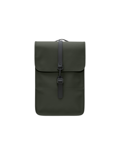 Zaino DevidLabel Rains Backpack Mini verde in tessuto impermeabile con chiusura a gancio e design minimalista