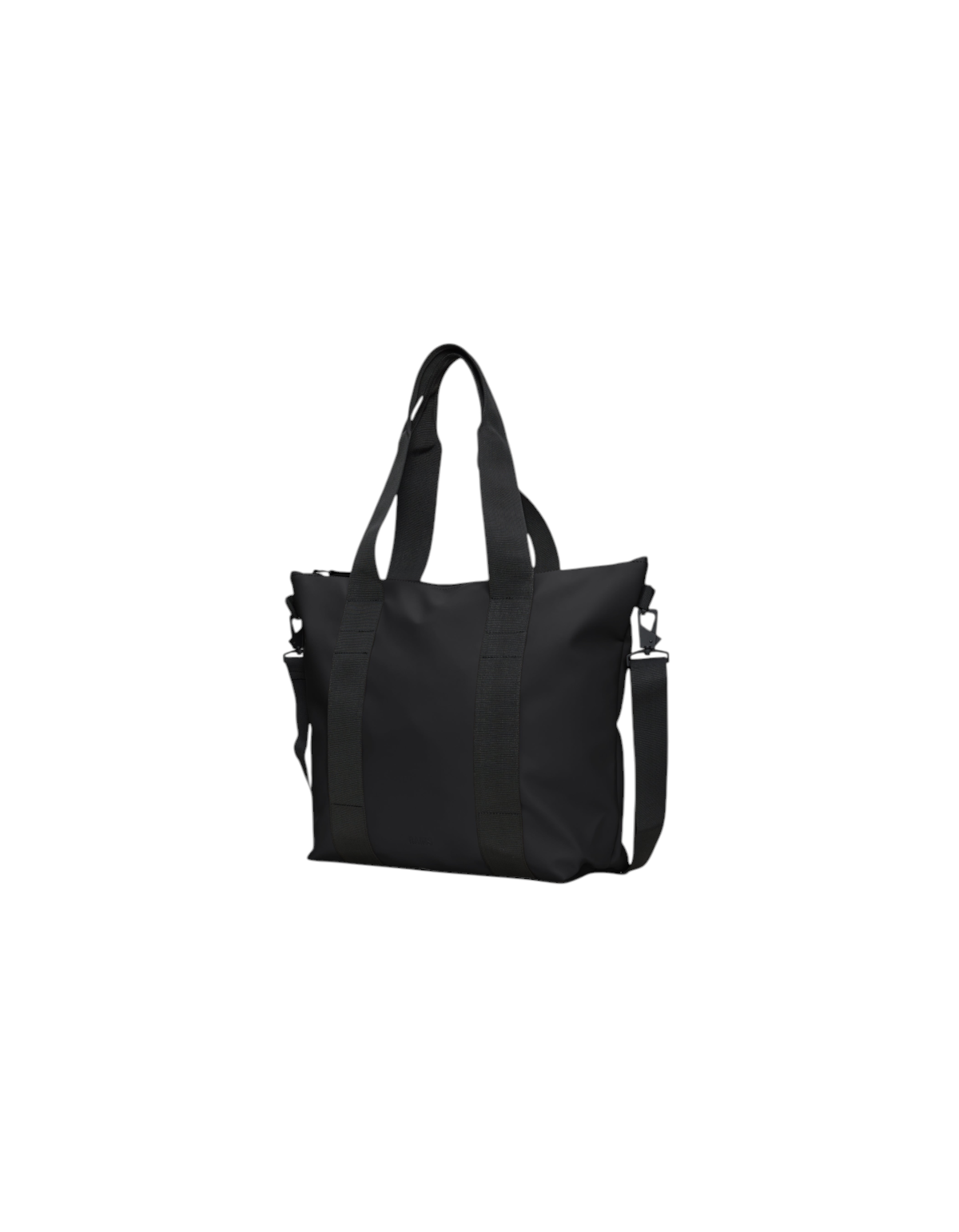 Borsa Tote Bag Mini nera di DevidLabel in tessuto impermeabile con manici e tracolla removibile