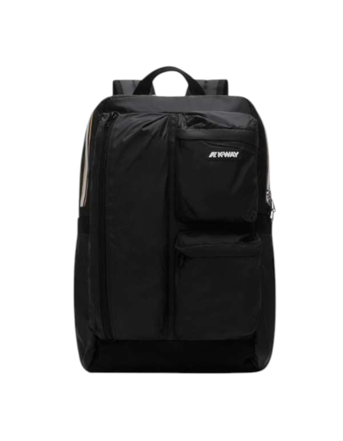 Zaino DevidLabel K-Way Ambert nero in nylon ripstop impermeabile con tasche frontali e scomparto per laptop
