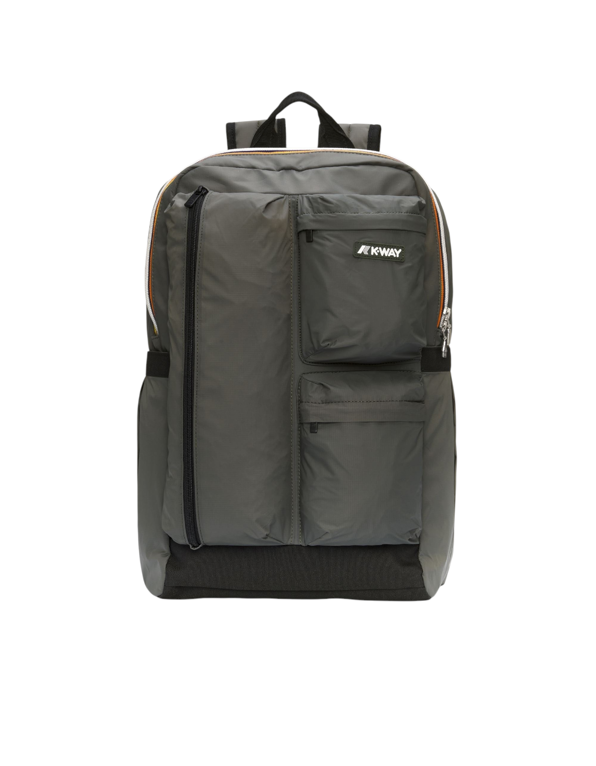 Zaino DevidLabel K-Way Ambert in colorazione Green Blackish con tasche frontali e design tecnico funzionale
