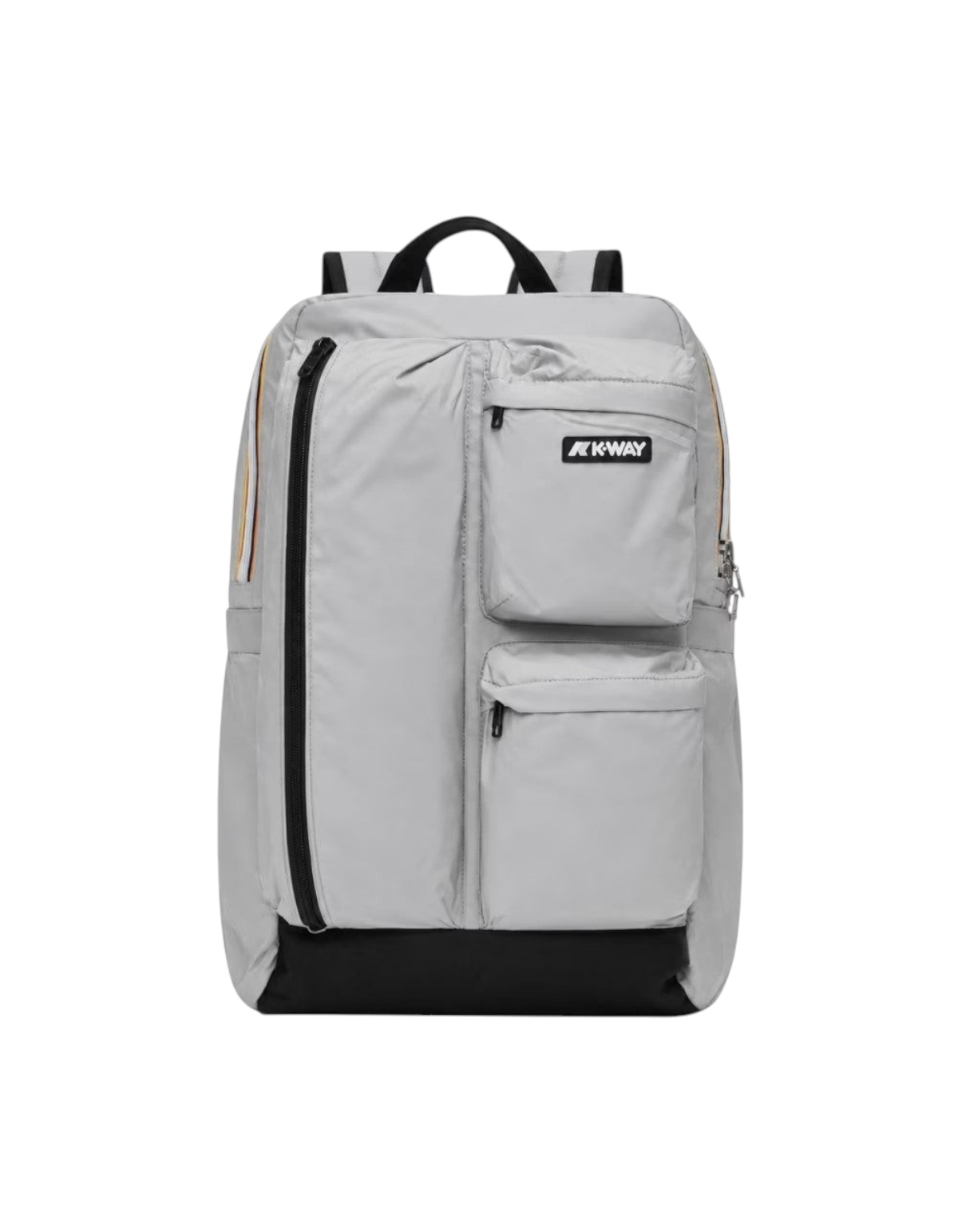 Zaino DevidLabel K-Way Ambert colore Grey Frost con tasche frontali e dettagli tecnici per uso quotidiano