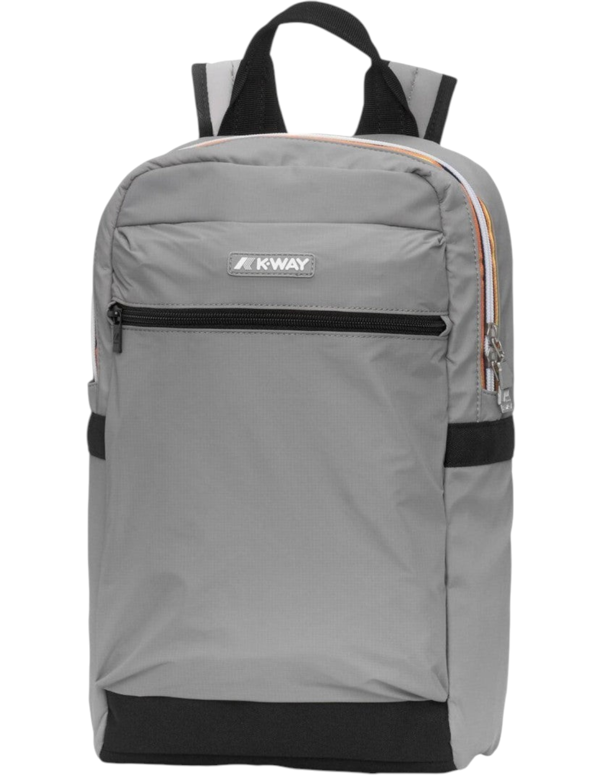 Zaino DevidLabel K-Way Mid Laon in grigio Grey Frost con cerniera iconica e logo frontale, design compatto urbano.