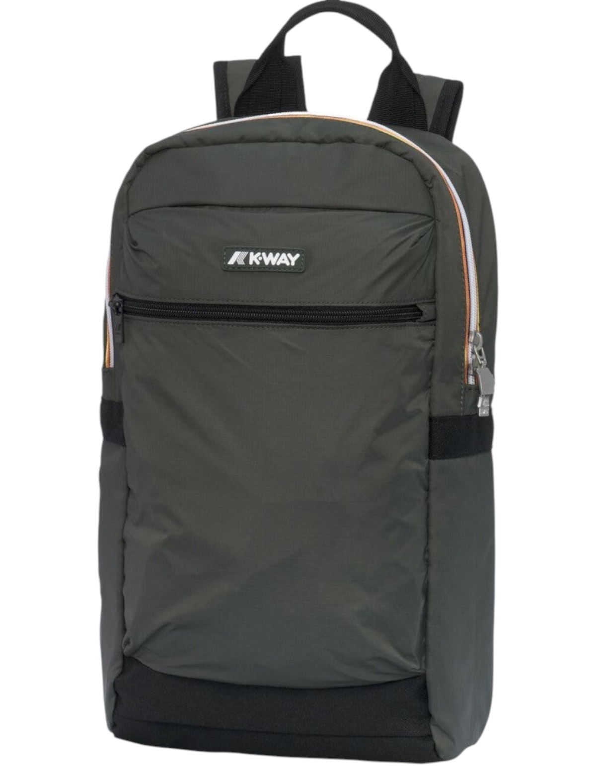 Zaino DevidLabel K-Way Mid Laon in colore Green Blackish con design compatto, tasca frontale e dettagli iconici
