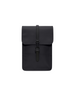Zaino Rains Backpack Mini nero in tessuto PU impermeabile dal design essenziale, disponibile su DevidLabel
