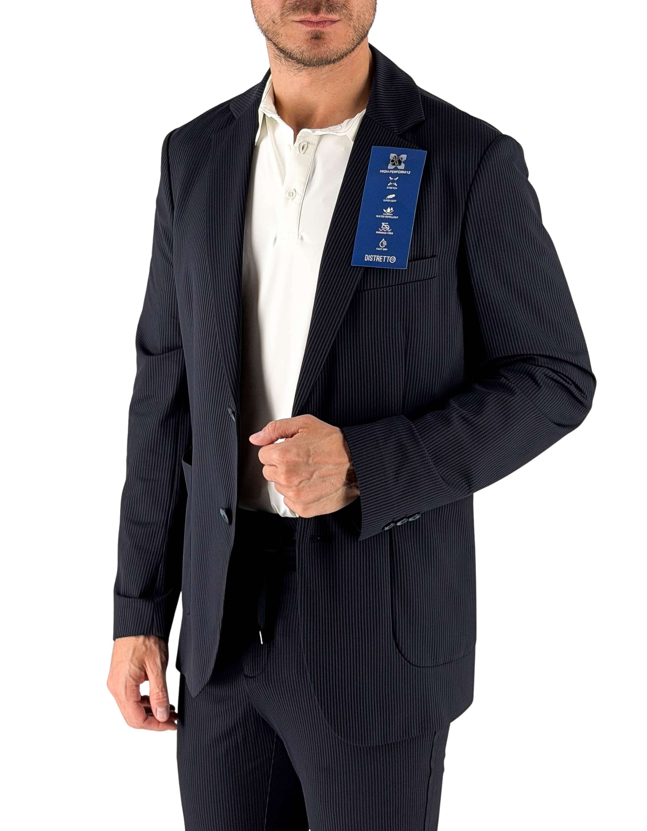 Distretto 12 Jacket Leccio Blu – vista principale – Master SKU D12_FC6UGA1595T0893DD000003_BLU