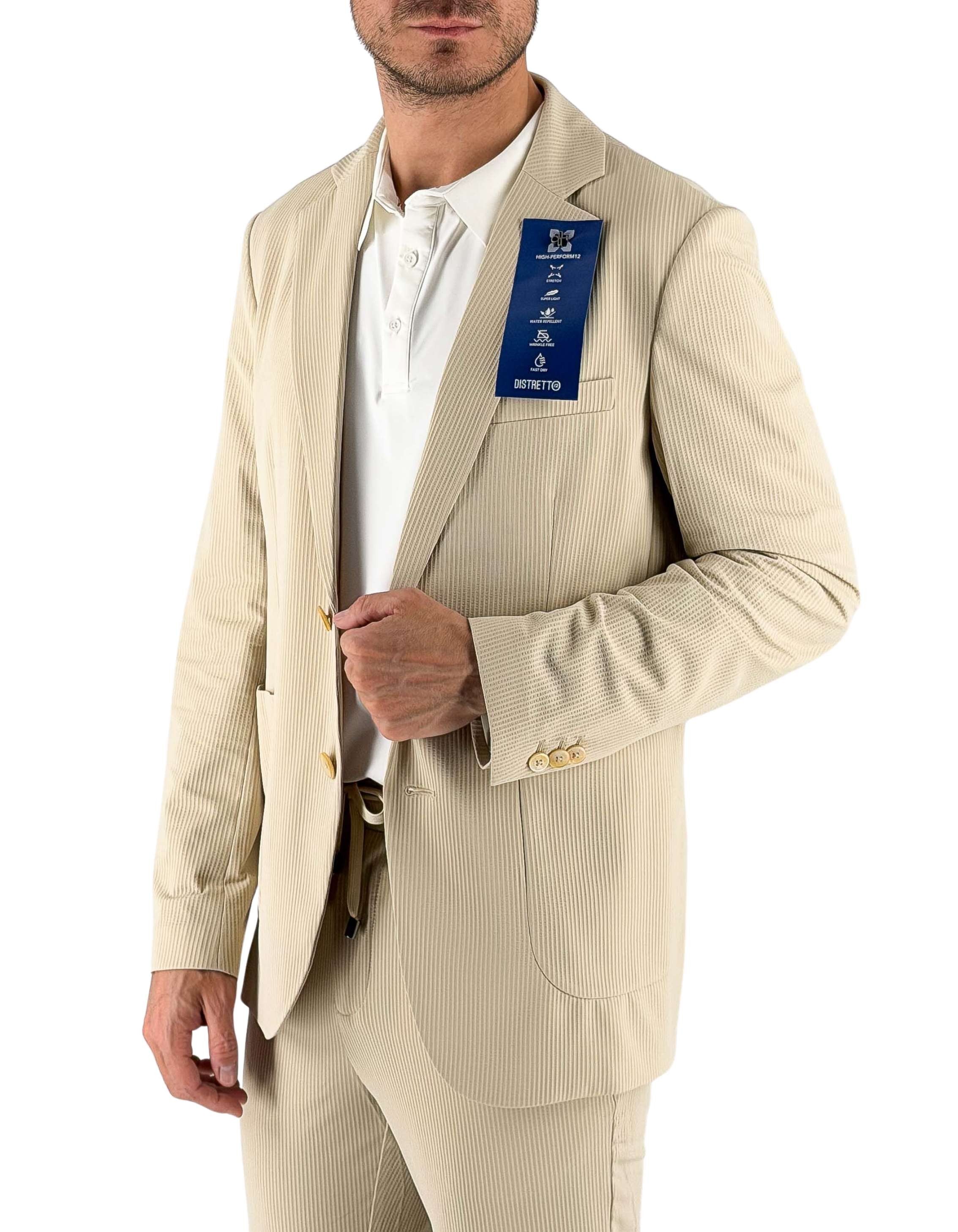 Distretto 12 Jacket Leccio Travertino – vista principale – Master SKU D12_FC6UGA1595T0893DD000077_TRAVERTINO