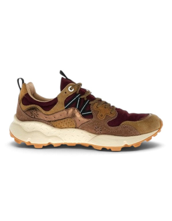 Flower Mountain Sneaker Yamano 3 Uni Suede/Nylon/Laminated Goat Skin Oak-Bordeaux-Bronze – dettaglio prodotto 2 – Master SKU FWM_2017818-82-2D43