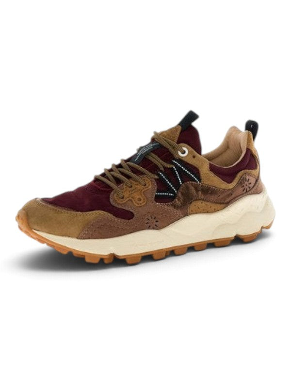 Flower Mountain Sneaker Yamano 3 Uni Suede/Nylon/Laminated Goat Skin Oak-Bordeaux-Bronze – dettaglio prodotto 3 – Master SKU FWM_2017818-82-2D43