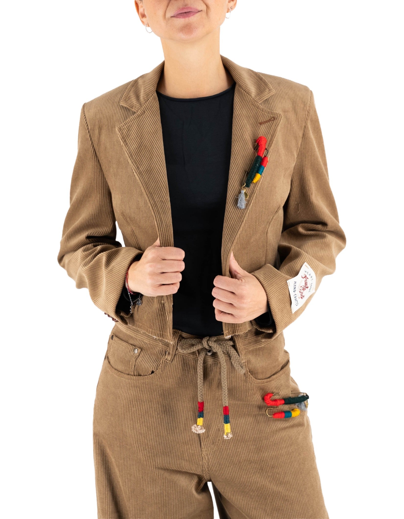 Front Street Corduroy Croped Blazer Cognac – vista principale – Master SKU FST_35595_COGNAC