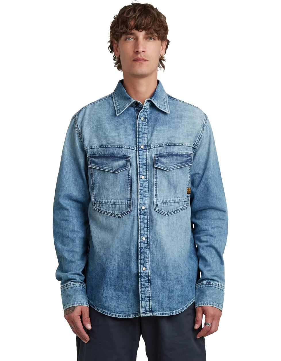G-Star Camicia Dakota Regular Fit Faded Blue Kyanite – vista principale – Master SKU GST_D23006-D252_H954