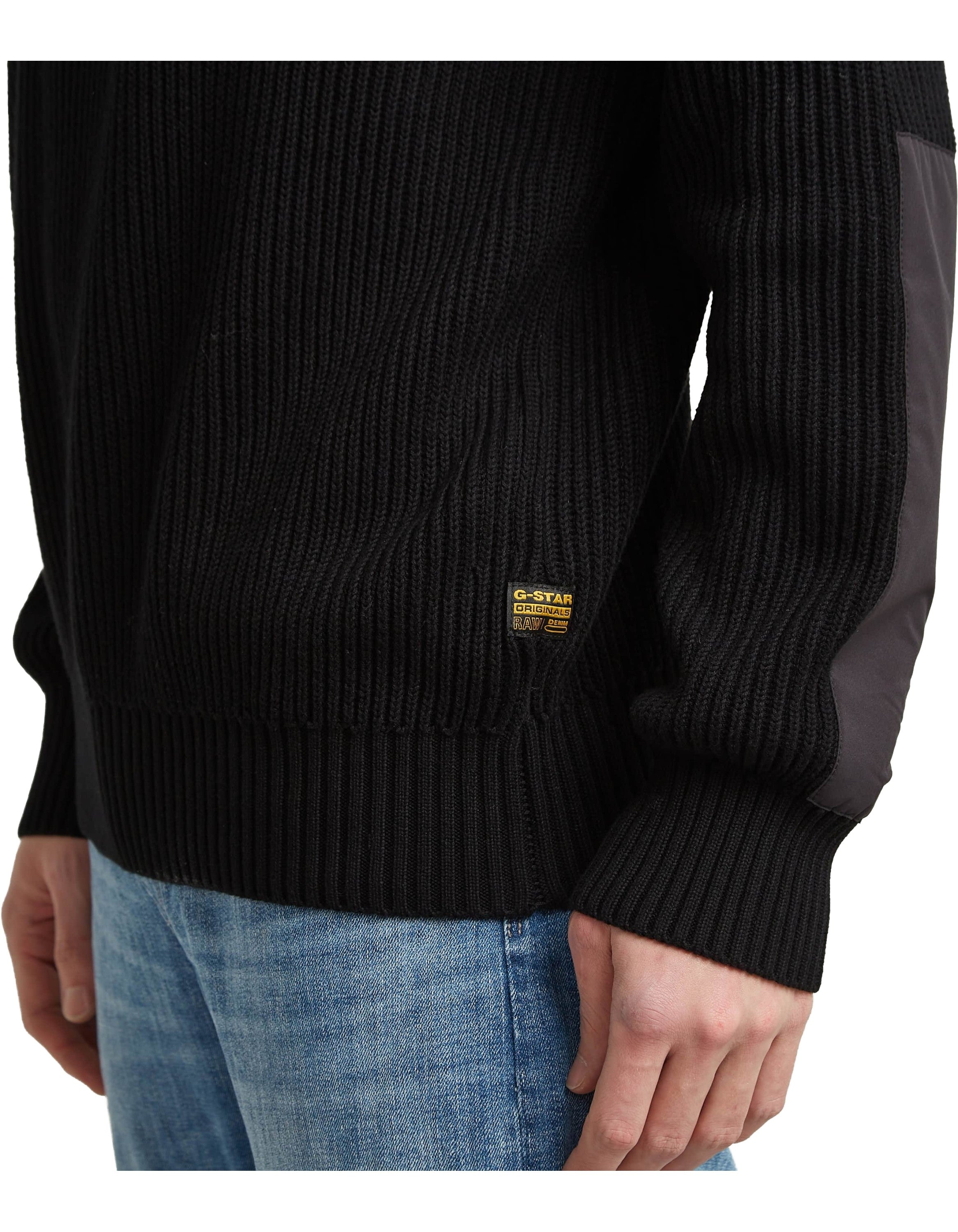 G-Star Maglia Woven Mix R Knit Dk Black – dettaglio prodotto 2 – Master SKU GST_D26725-C868_6484