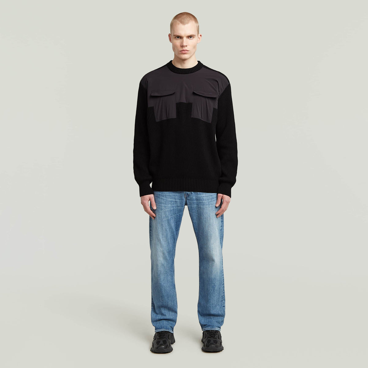 G-Star Maglia Woven Mix R Knit Dk Black – dettaglio prodotto 7 – Master SKU GST_D26725-C868_6484
