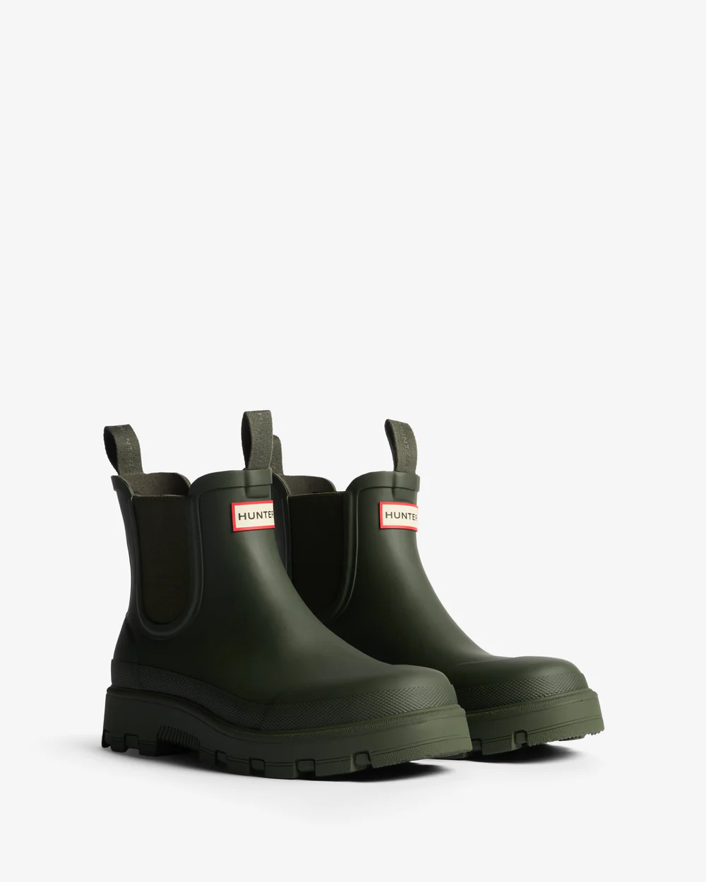 Hunter Unisex Elements Elastic Chelsea Boot Dark Olive – vista principale – Master SKU HUN_HFRU0005252_DARK_OLIVE
