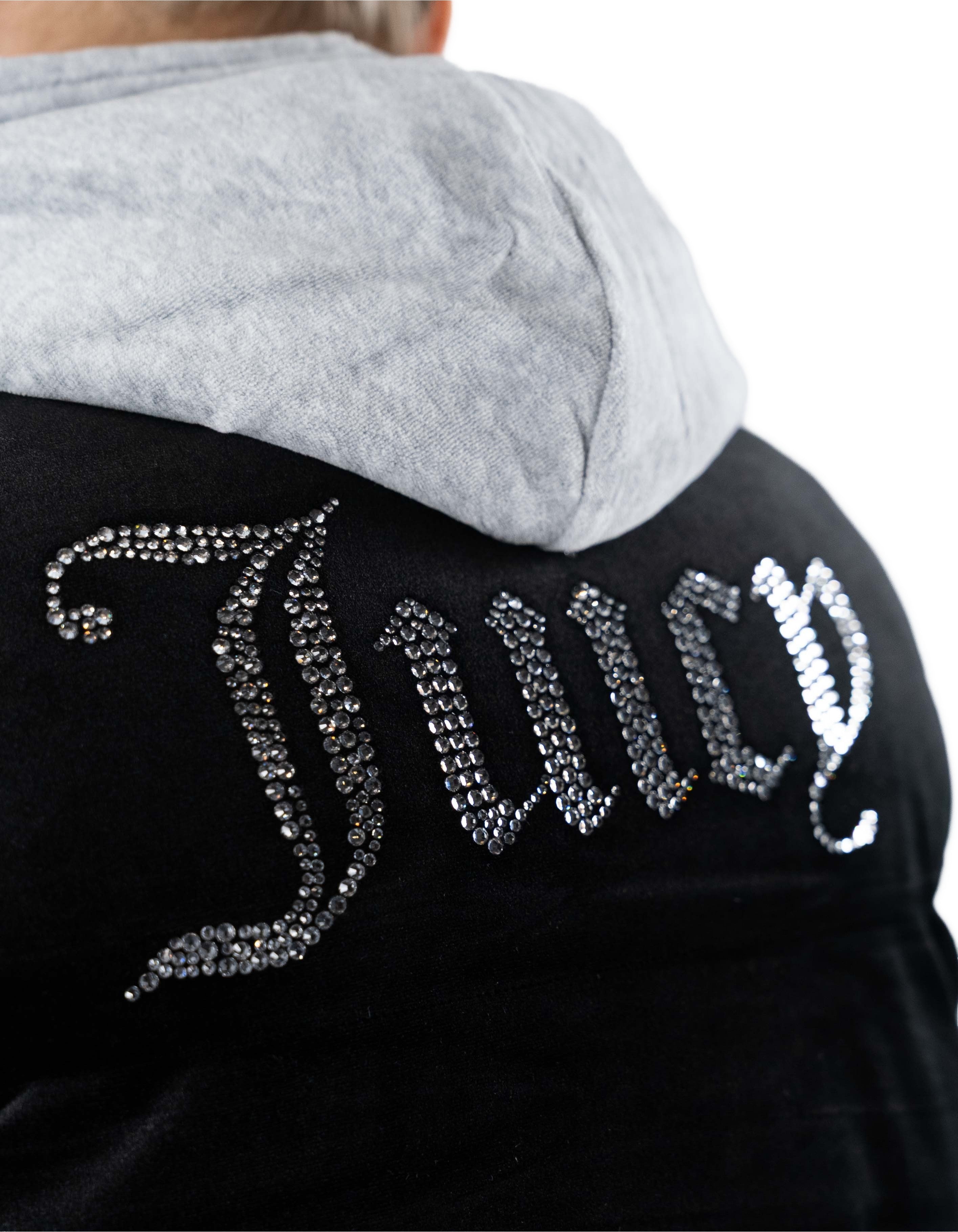 Juicy Couture Lightening Velour Gilet Nero – vista principale – Master SKU JUI_VIJJ40740WPOJ00